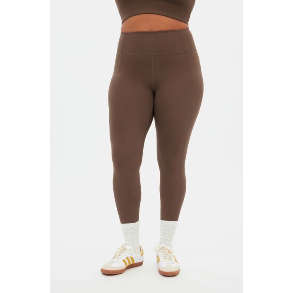 Girlfriend Collective Café Compressive Leggings Brown High Rise Workout NWT Sz S